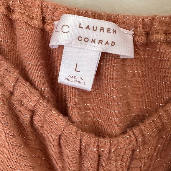 Lauren Conrad off the shoulder long sleeve blouse size large with balloon sleeve - Picture 3 of 4